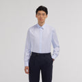 Chemise en twill bleu stretch naturel