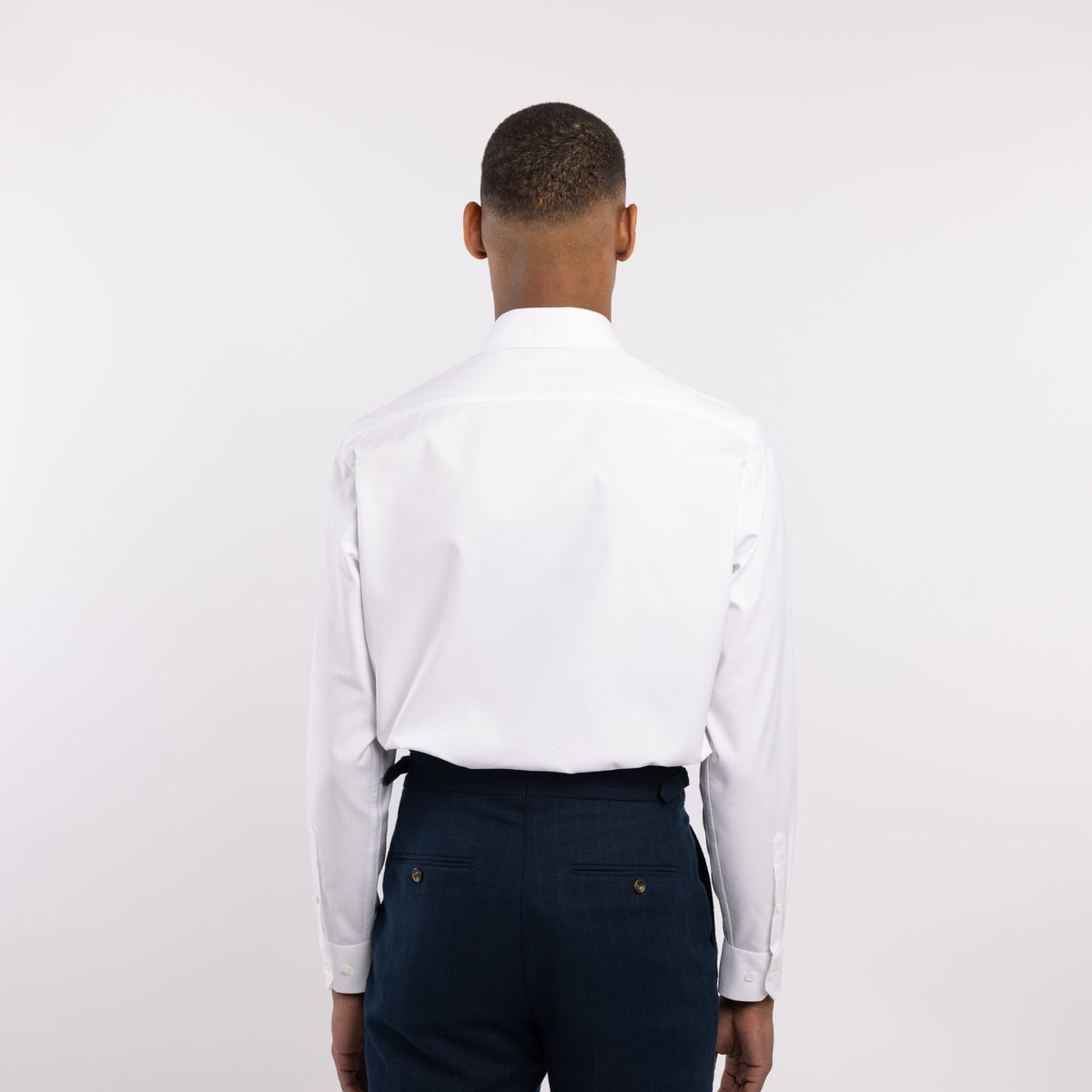 Chemise premium Thomas Mason en twill blanc uni