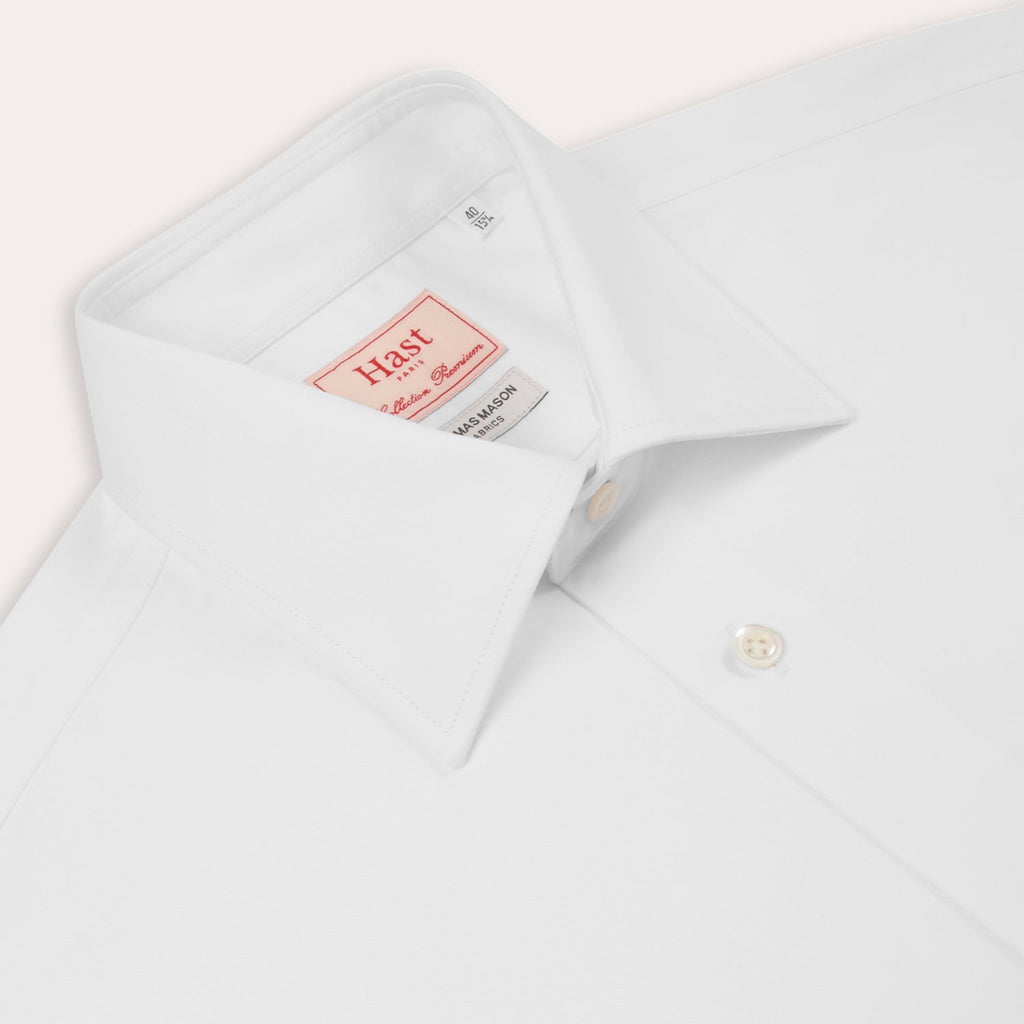 Chemise premium Thomas Mason en twill blanc uni