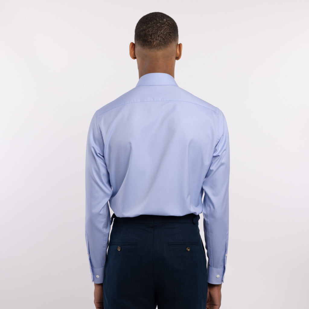 Chemise premium Thomas Mason en twill bleu