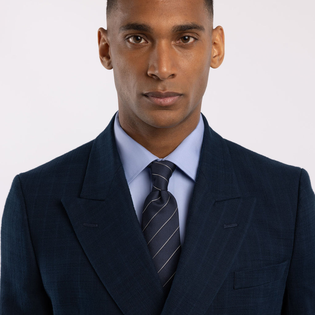Chemise premium Thomas Mason en twill bleu