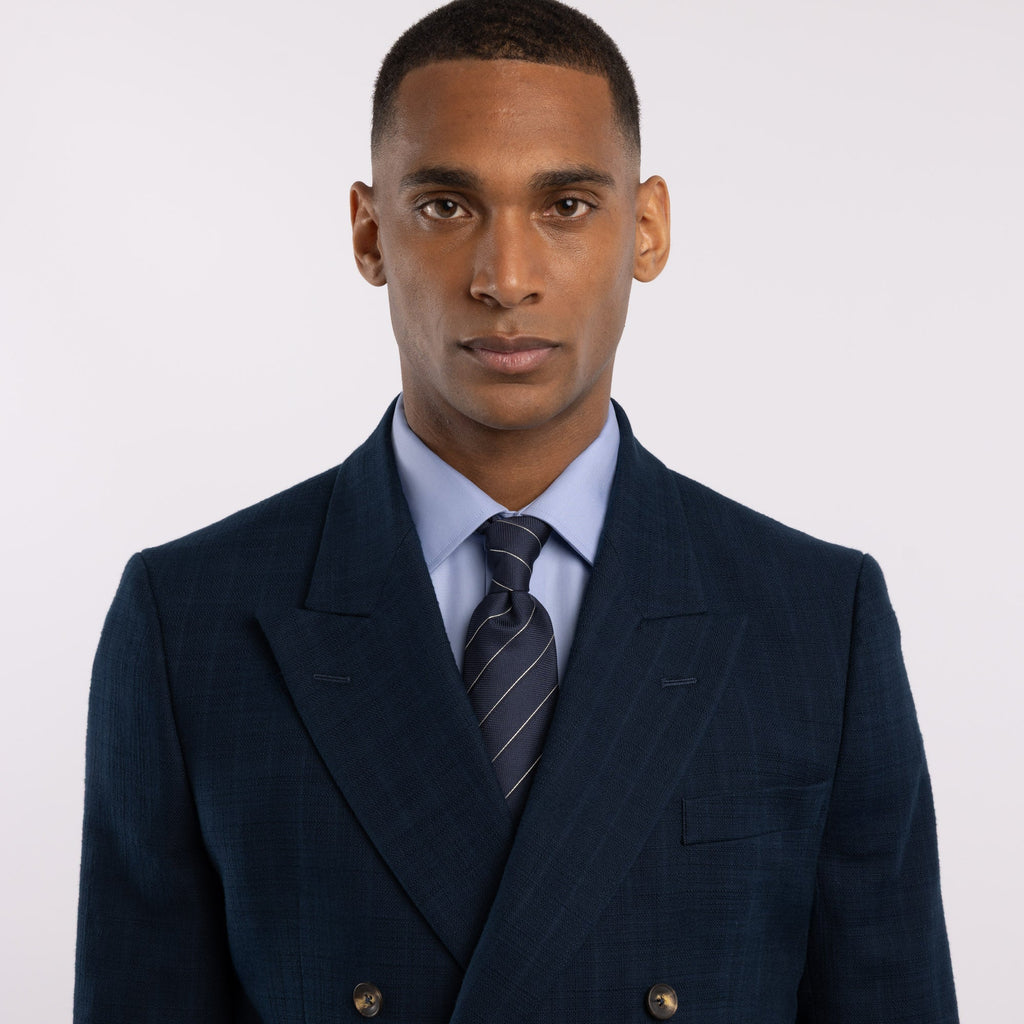 Chemise premium Thomas Mason en twill bleu