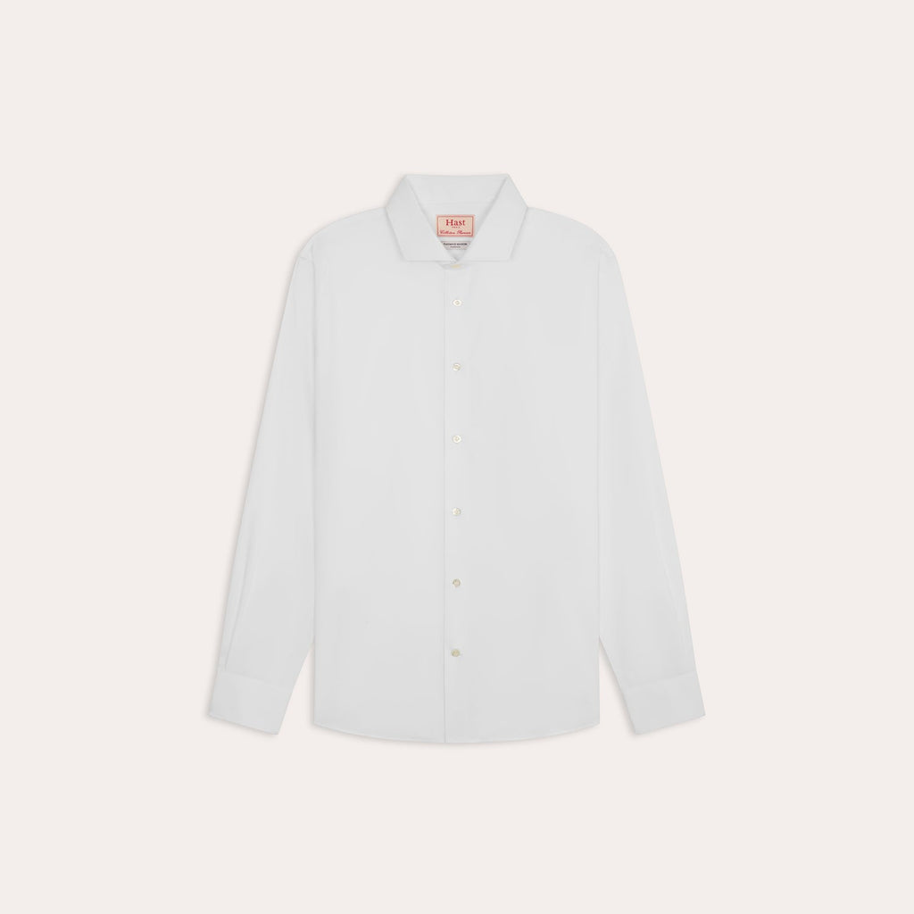 Chemise premium Thomas Mason en pinpoint blanc uni