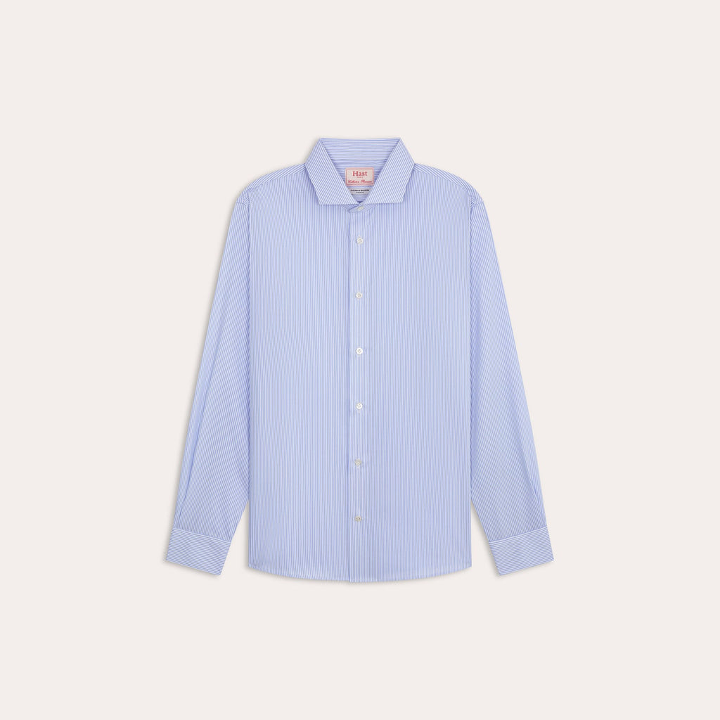 Chemise premium Thomas Mason en twill à rayures bleues