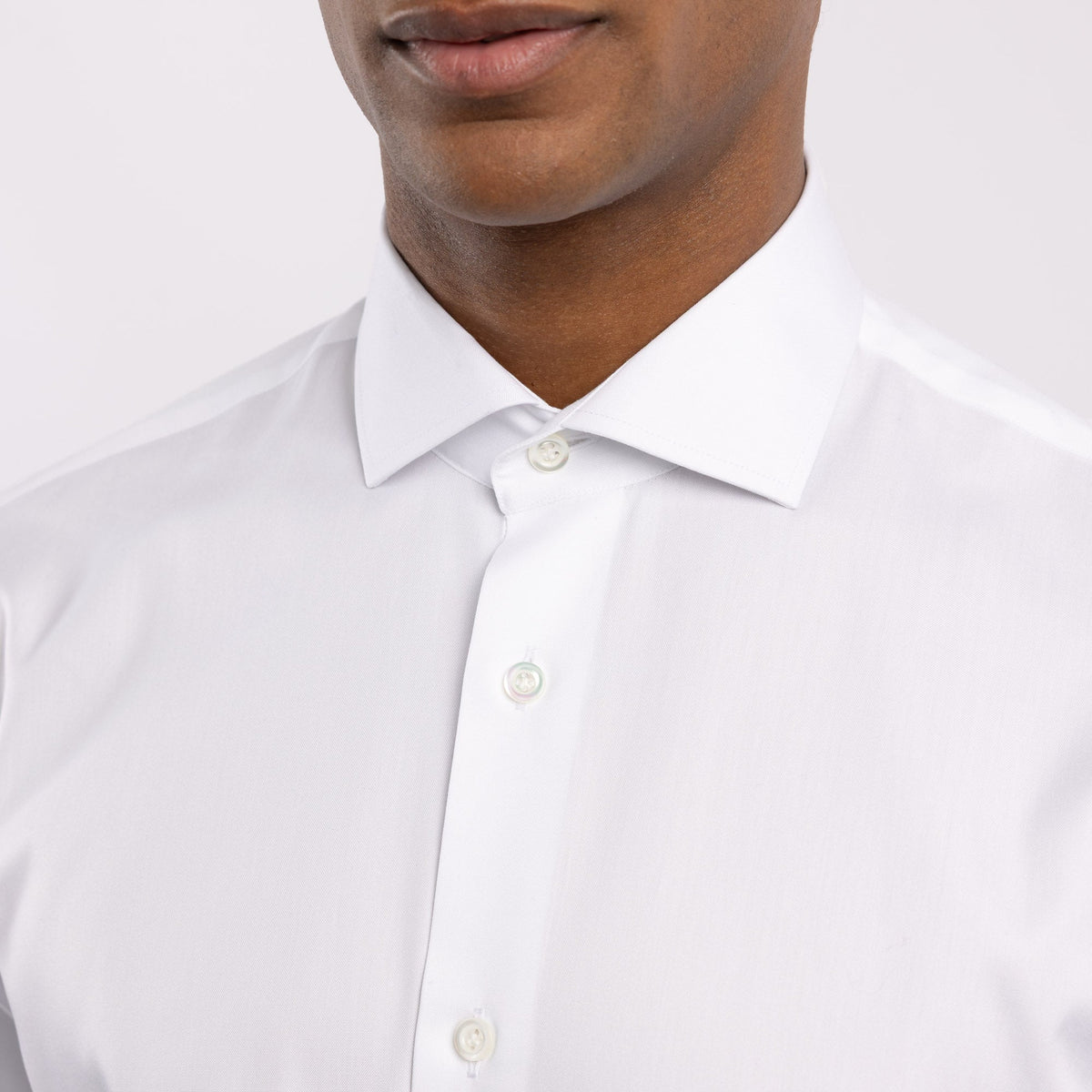 Chemise premium Thomas Mason en pinpoint blanc uni