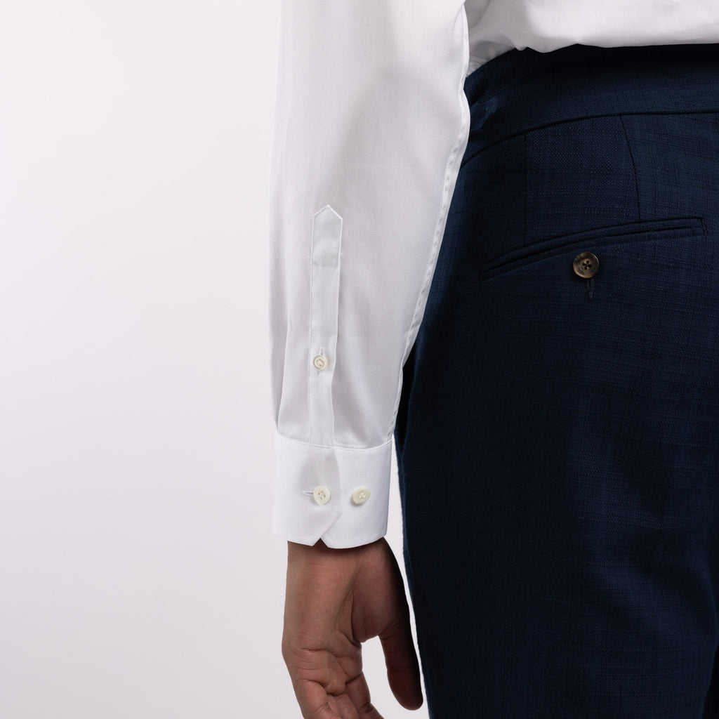 Chemise premium Thomas Mason en pinpoint blanc uni