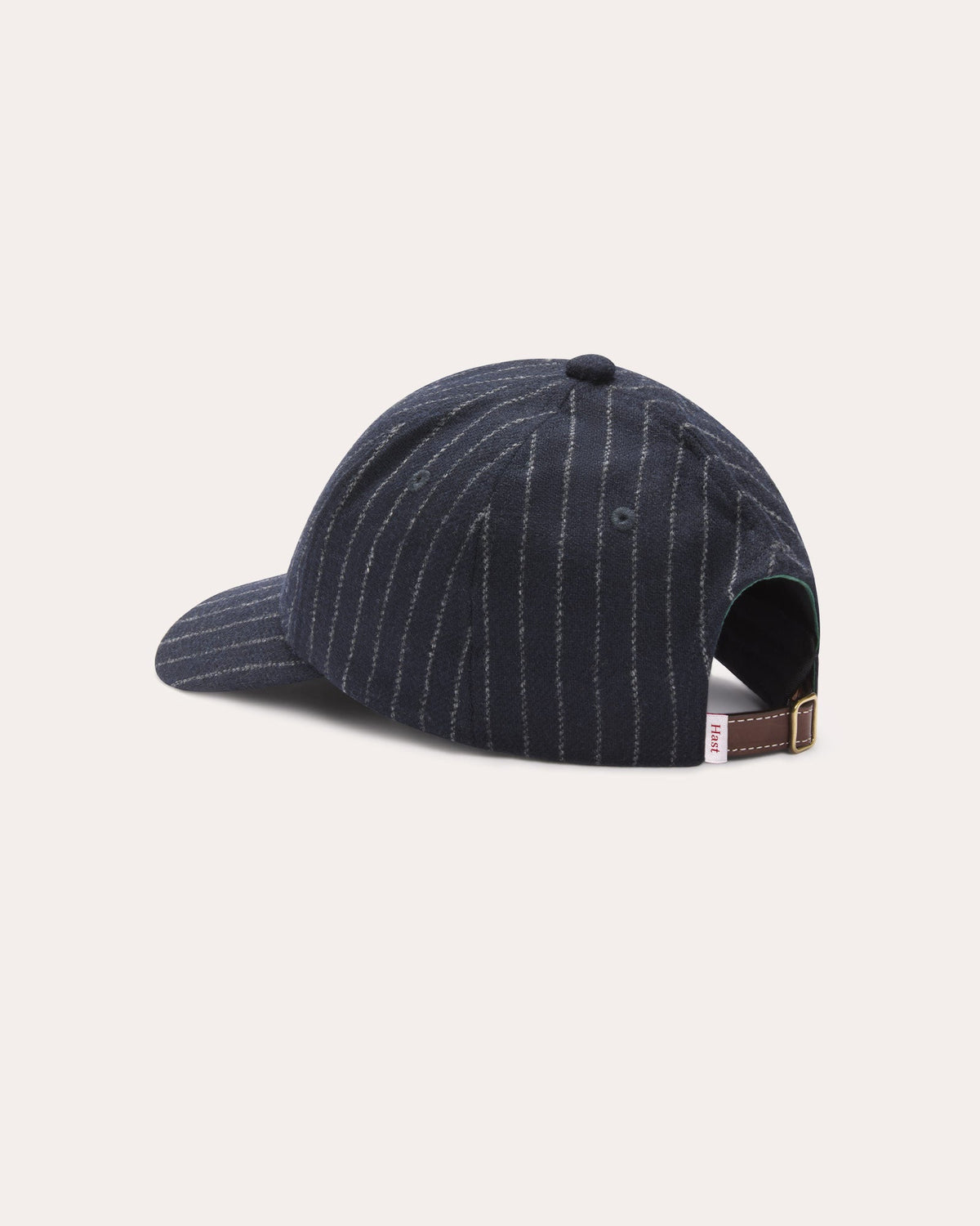 Casquette en laine marine à rayures craie