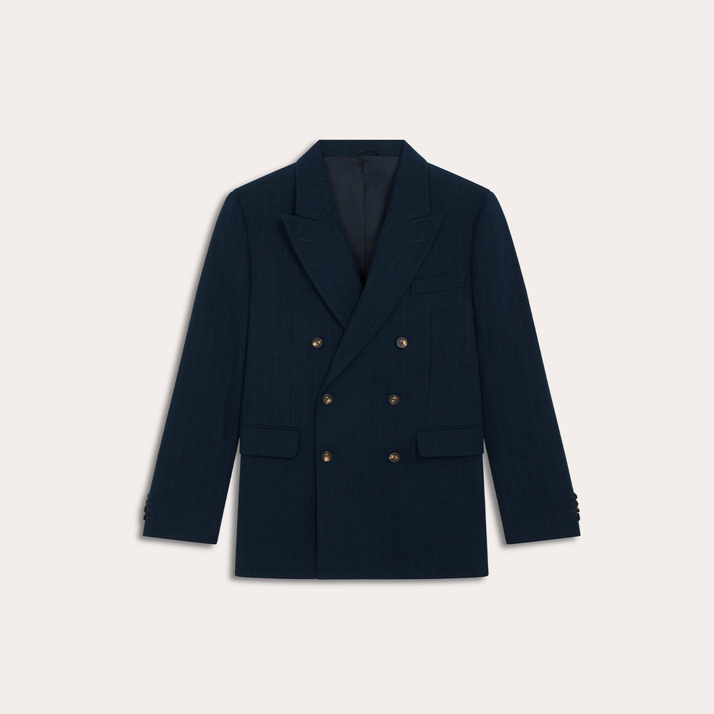 Veste croisée en coton marine
