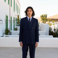 Veste croisée en coton marine