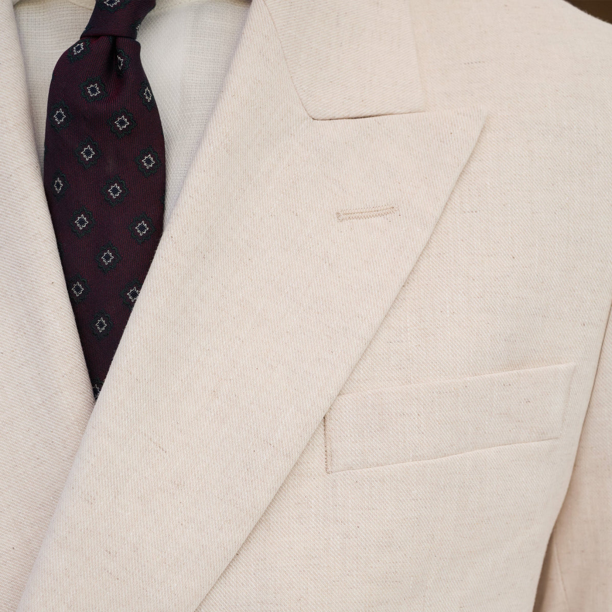 Veste croisée beige en chanvre et coton biologique