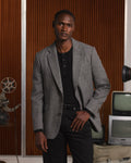 Veste en laine pied-de-poule grise