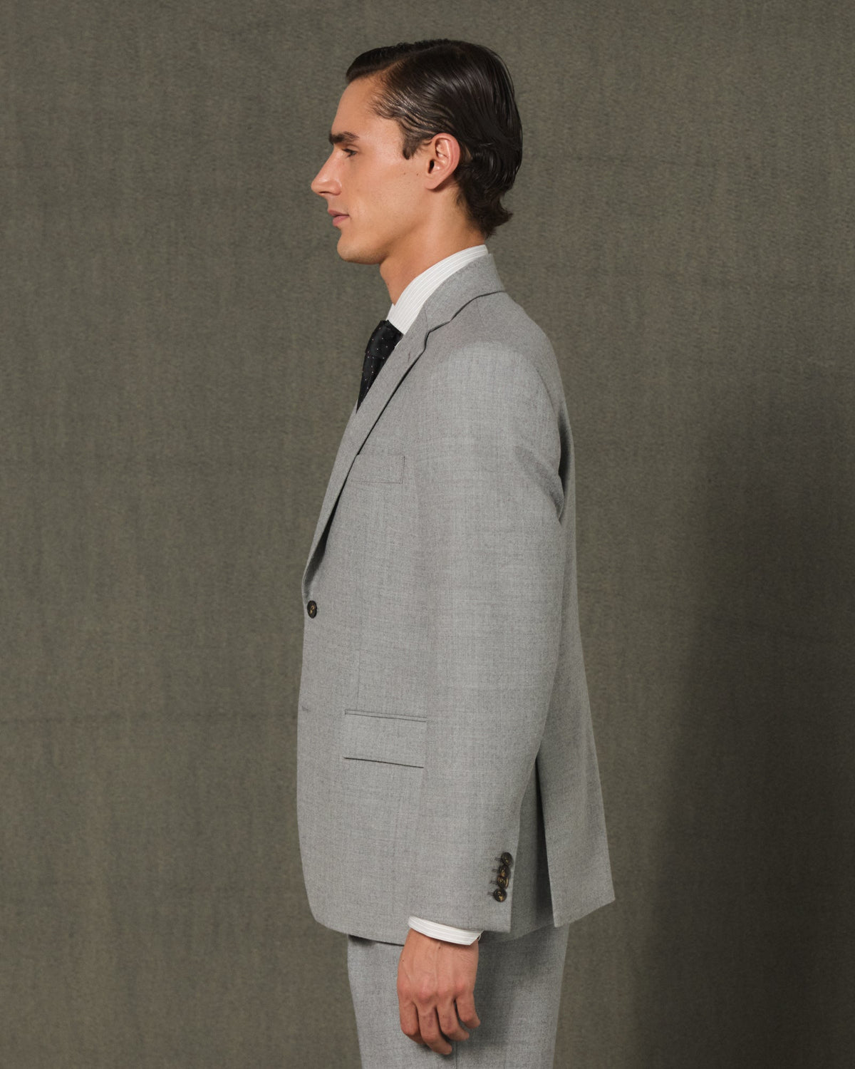 Veste en flanelle de laine grise