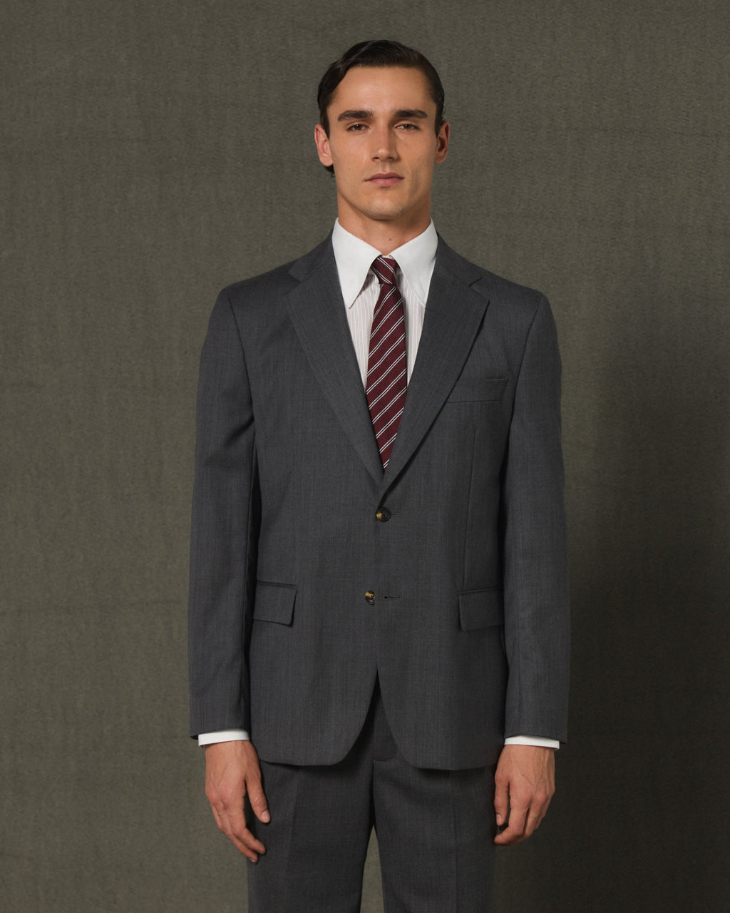 Veste formelle en laine gris anthracite