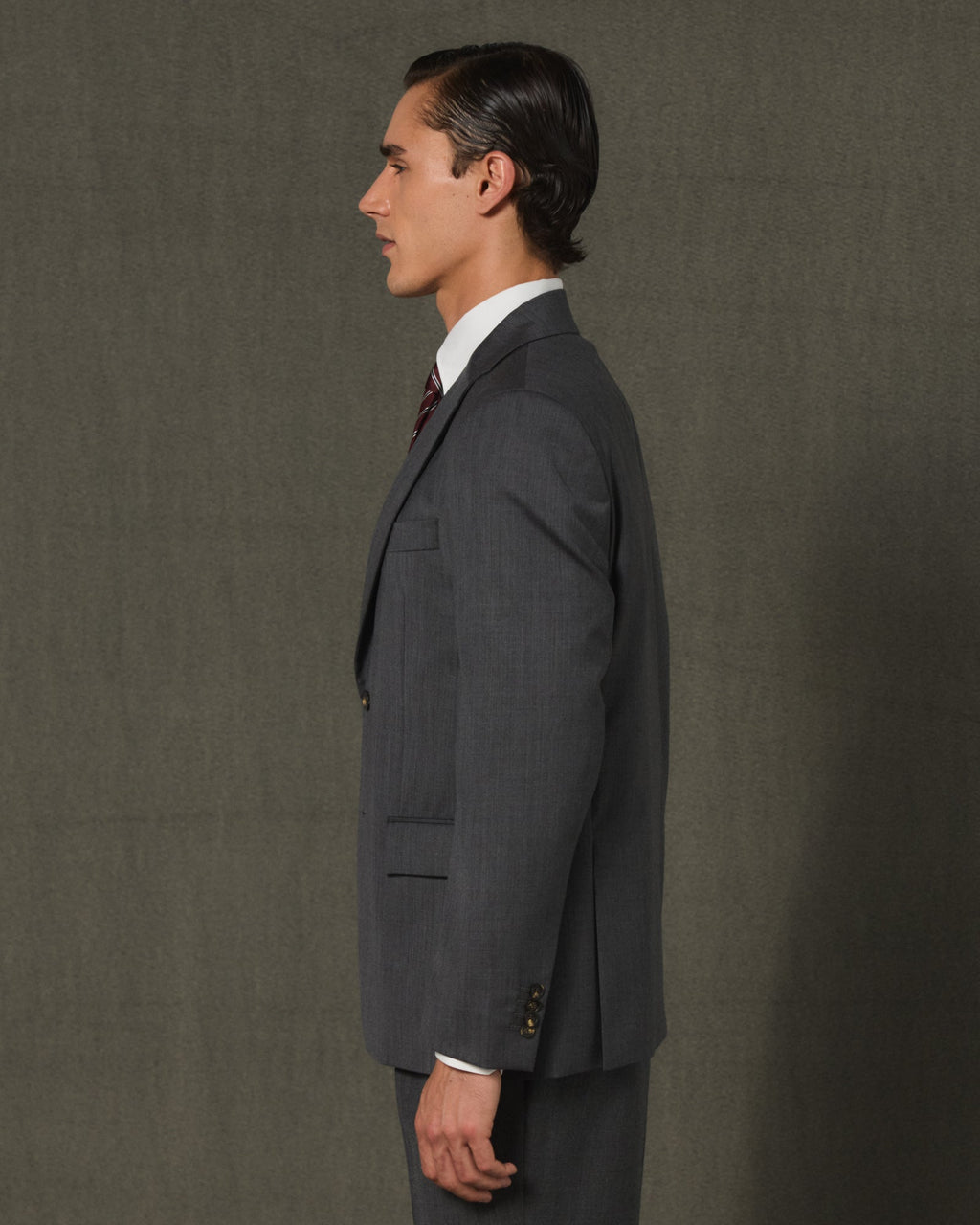 Veste formelle en laine gris anthracite