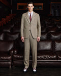 Costume en laine chevron marron