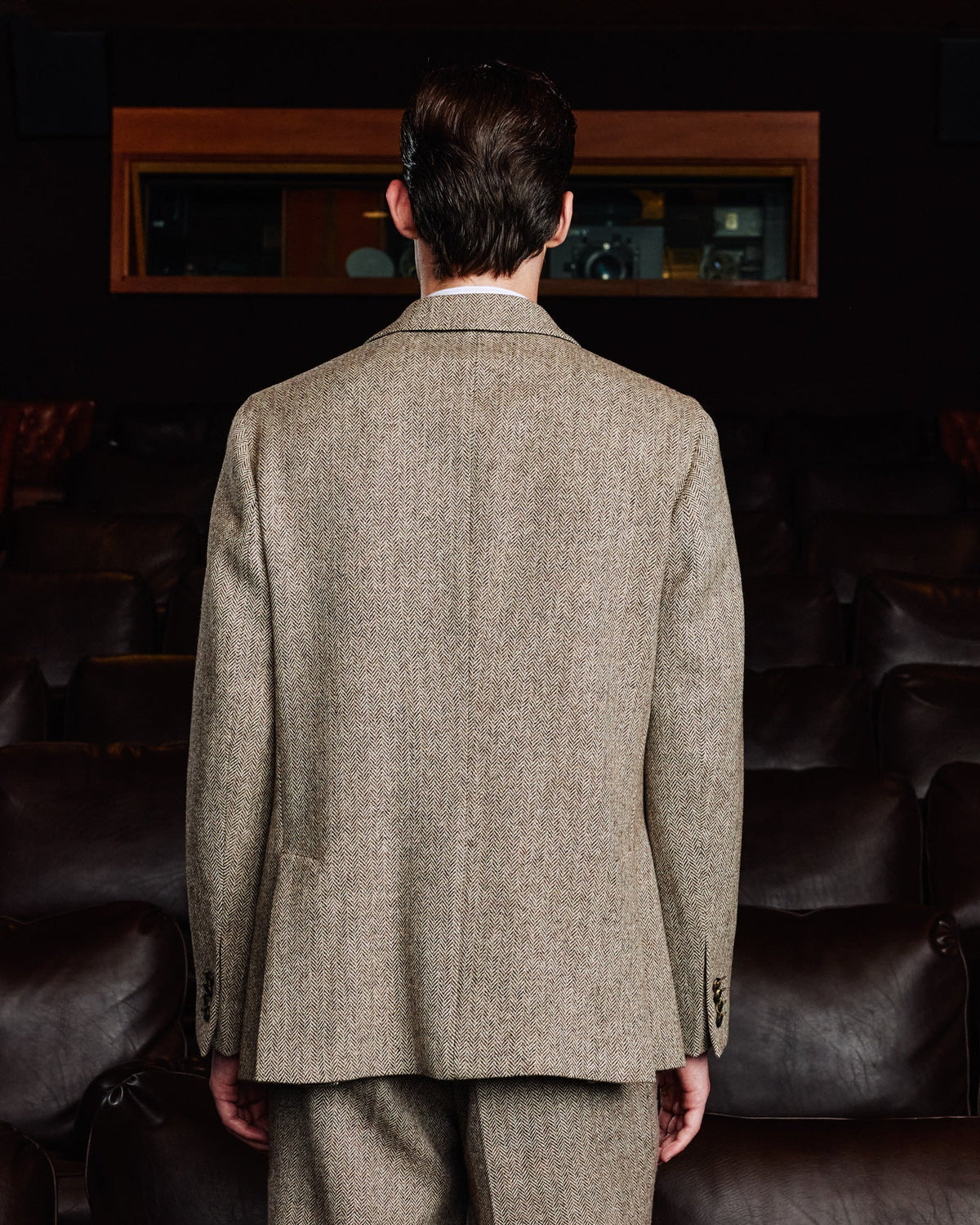 Veste en laine chevron marron