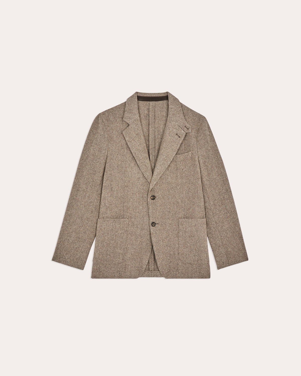 Costume en laine chevron marron
