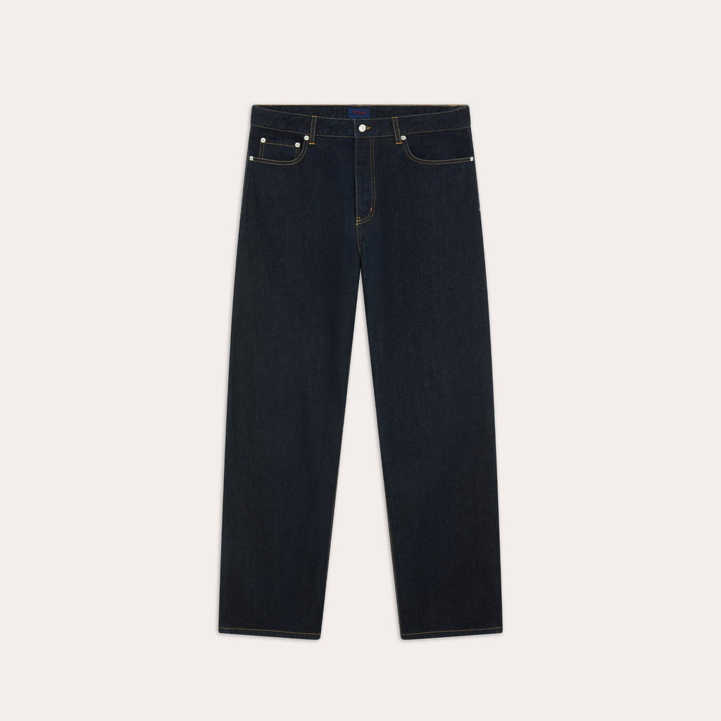Jean selvedge droit brut en coton biologique italien