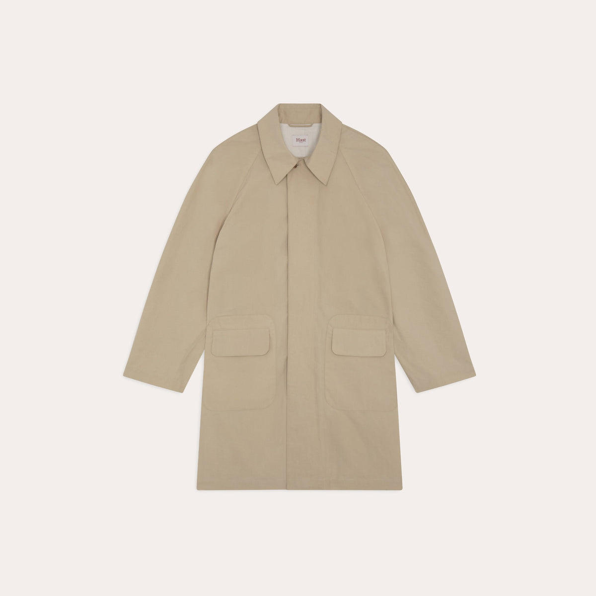 Manteau imperméable en coton cire beige