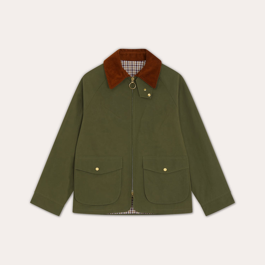 Blouson en coton ciré vert