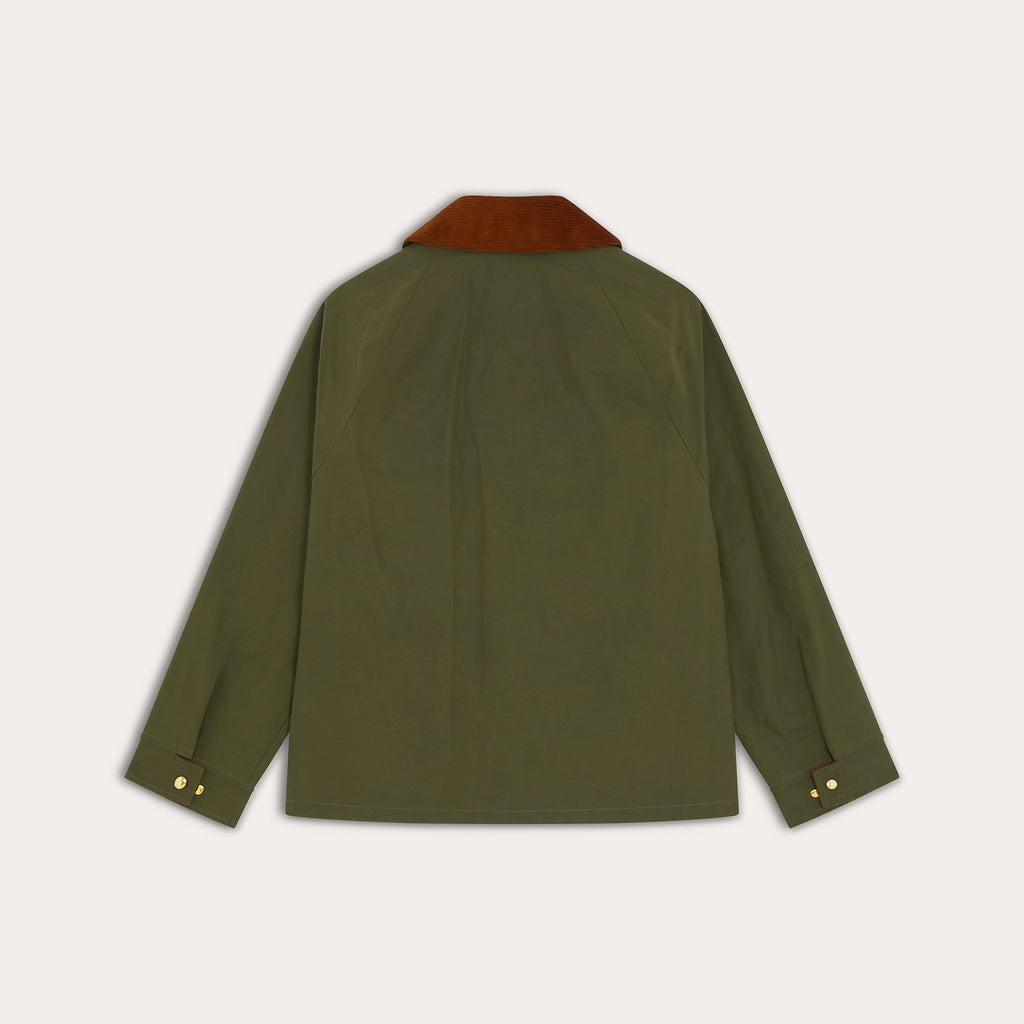 Blouson en coton ciré vert
