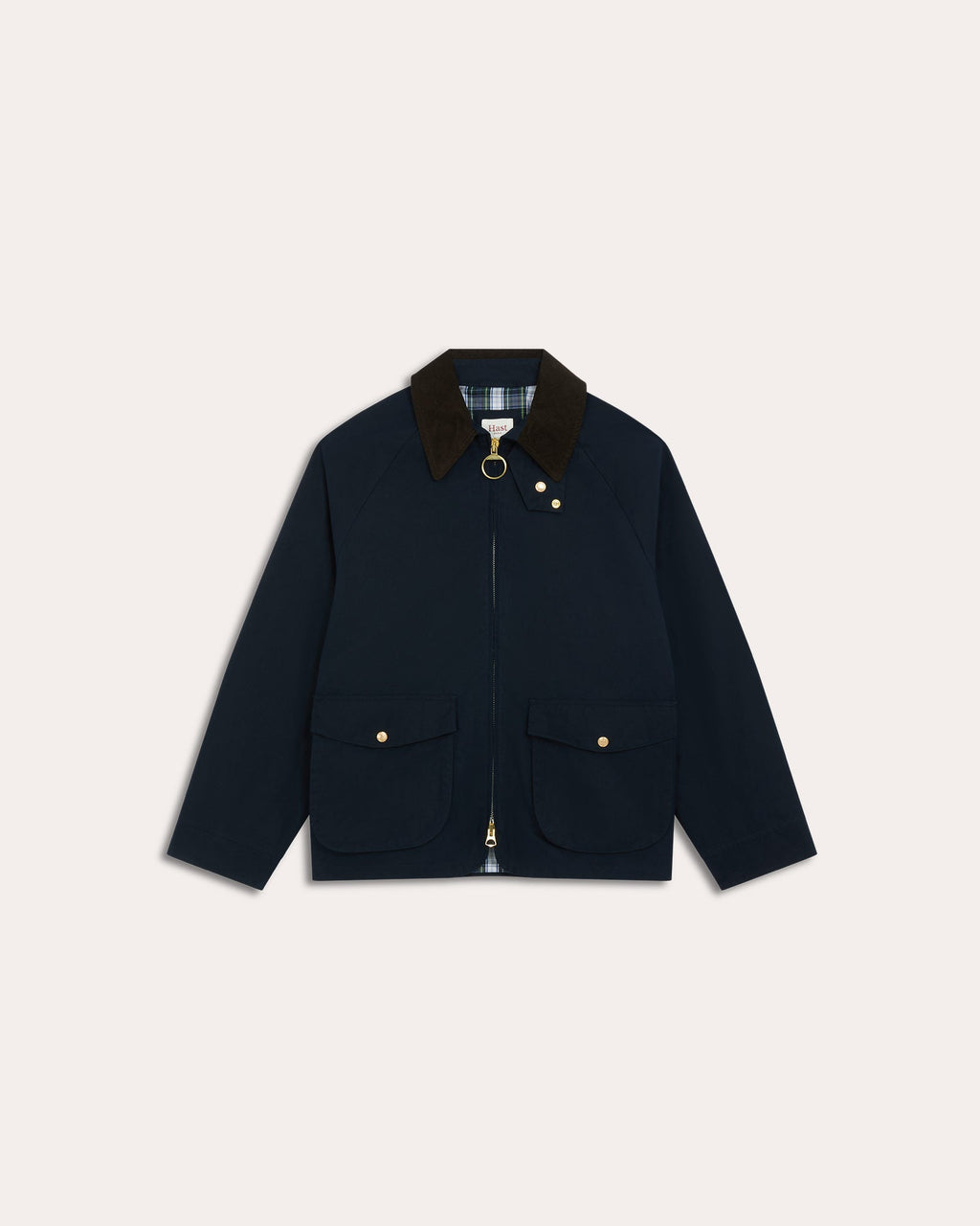 Blouson en coton ciré bleu