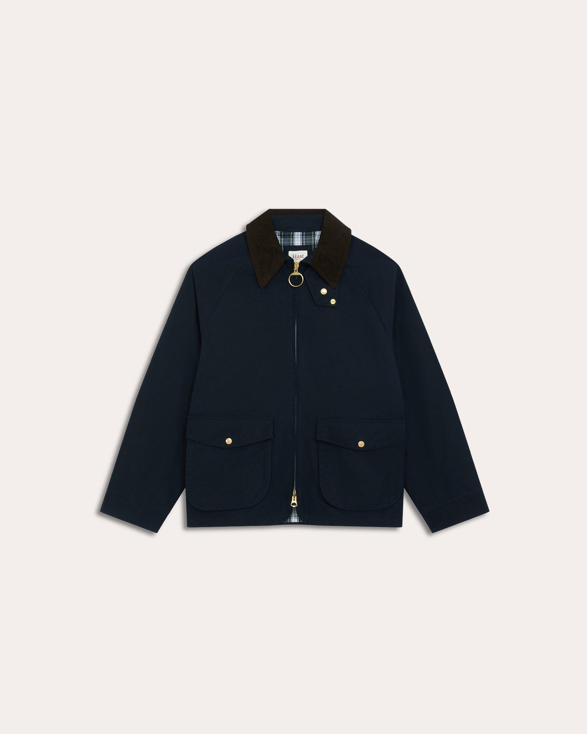 Blouson en coton ciré bleu