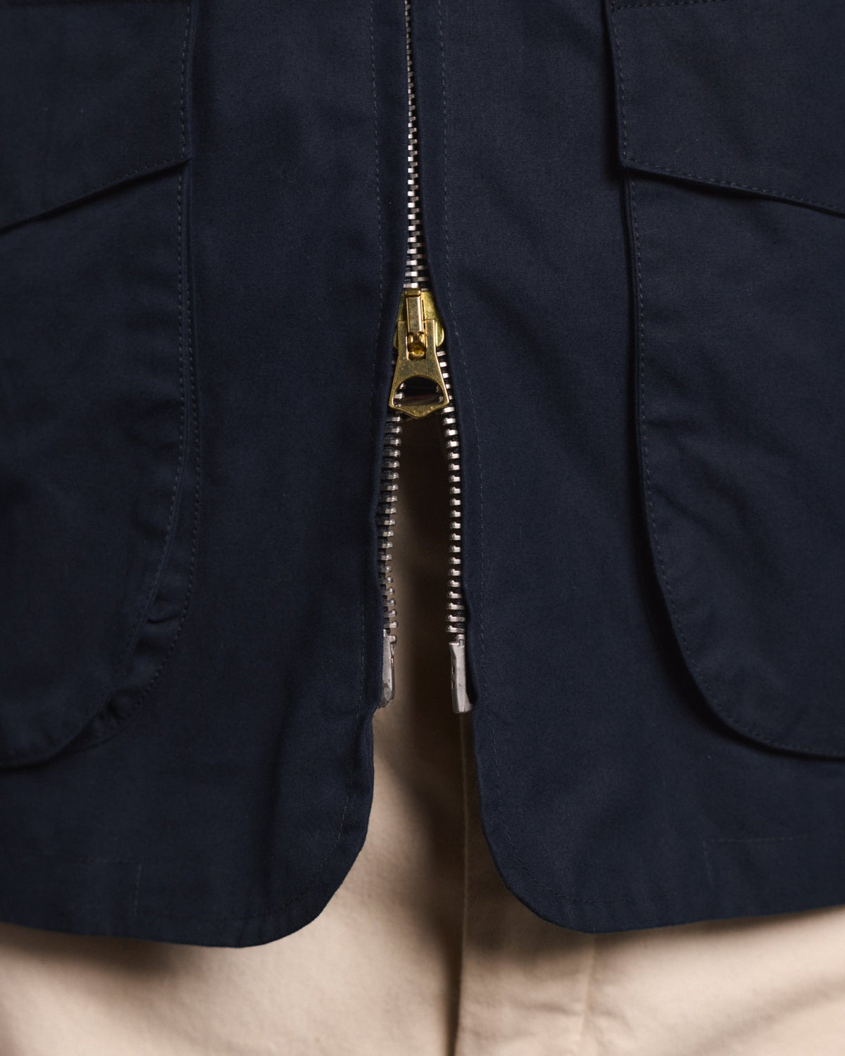 Blouson en coton ciré bleu