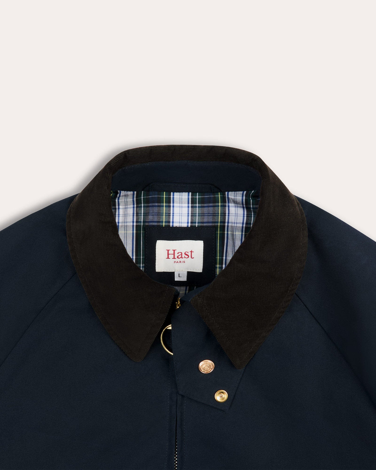 Blouson en coton ciré bleu