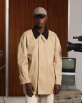Manteau car coat en coton imperméable beige