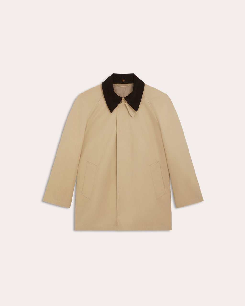 Manteau car coat en coton imperméable beige