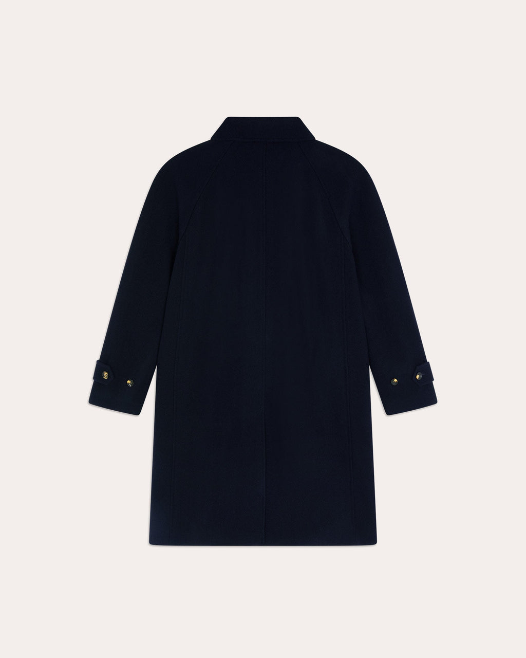 Manteau Balmacaan en laine vierge chevrons marine