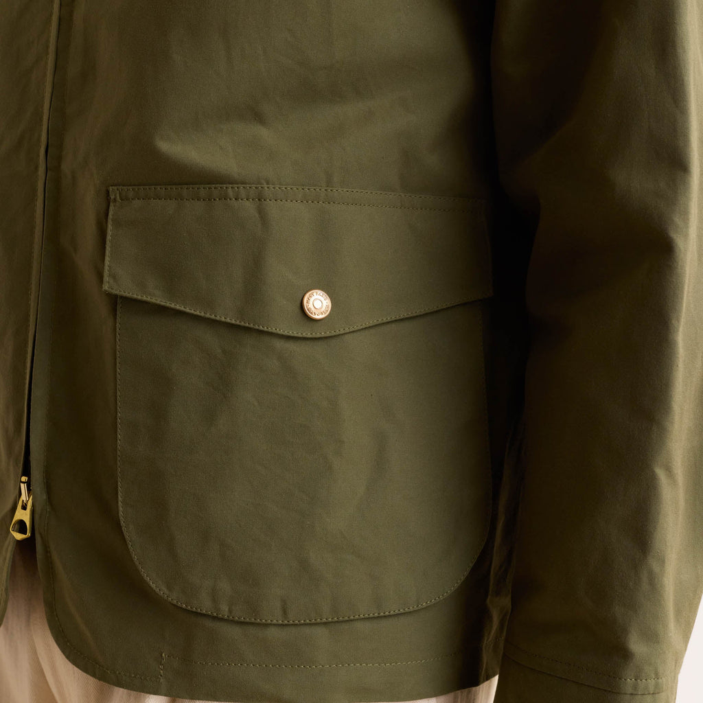 Blouson en coton ciré vert