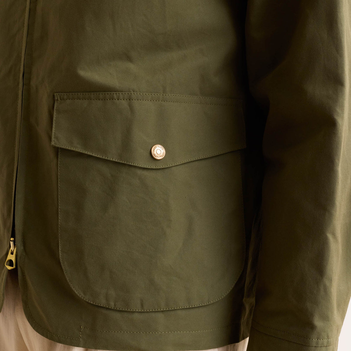 Blouson en coton ciré vert