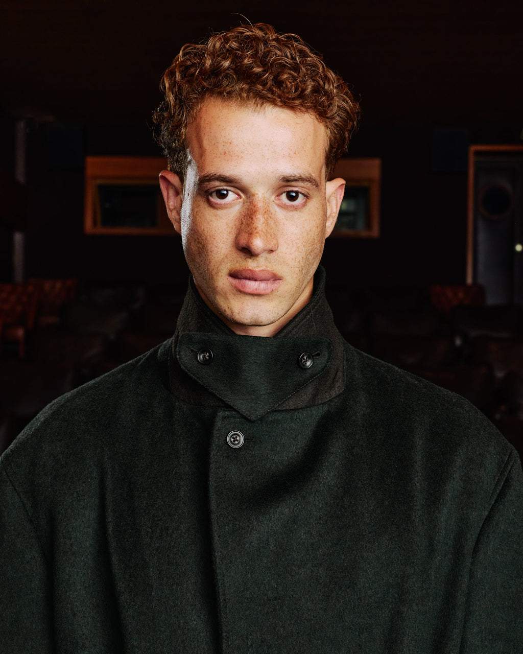 Manteau long ceinturé en laine Loden vert