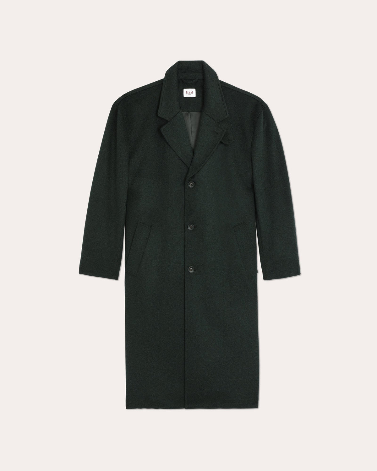 Manteau long ceinturé en laine Loden vert