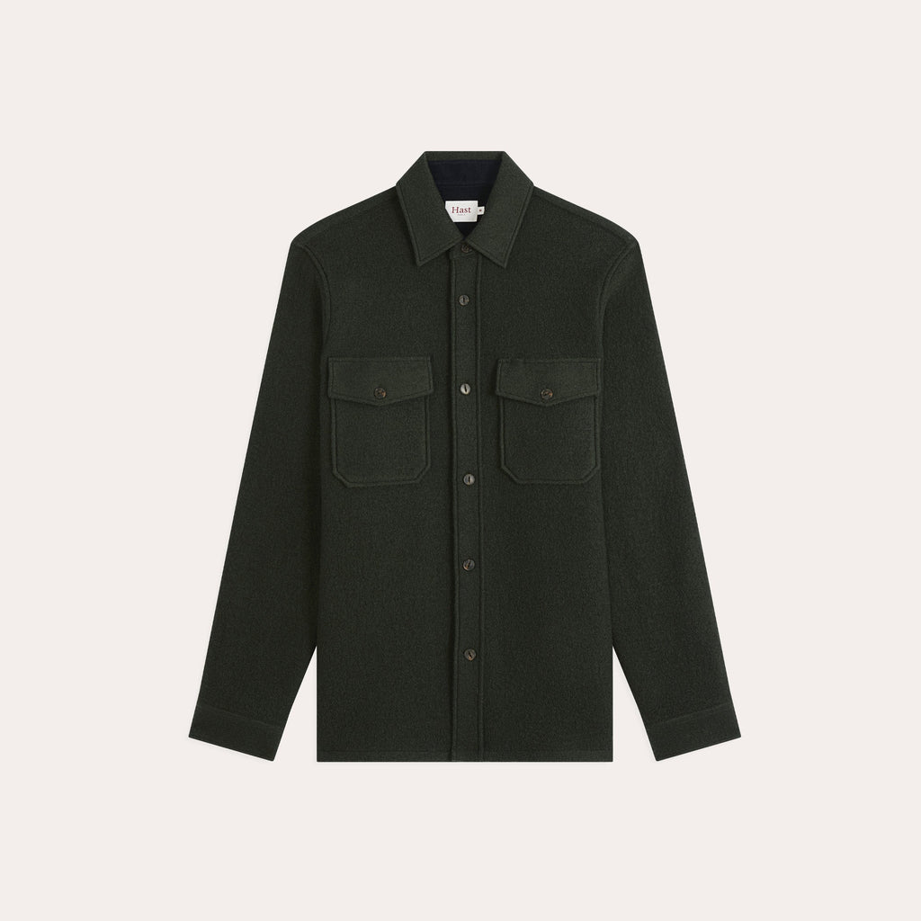 Surchemise en laine bouillie vert forêt