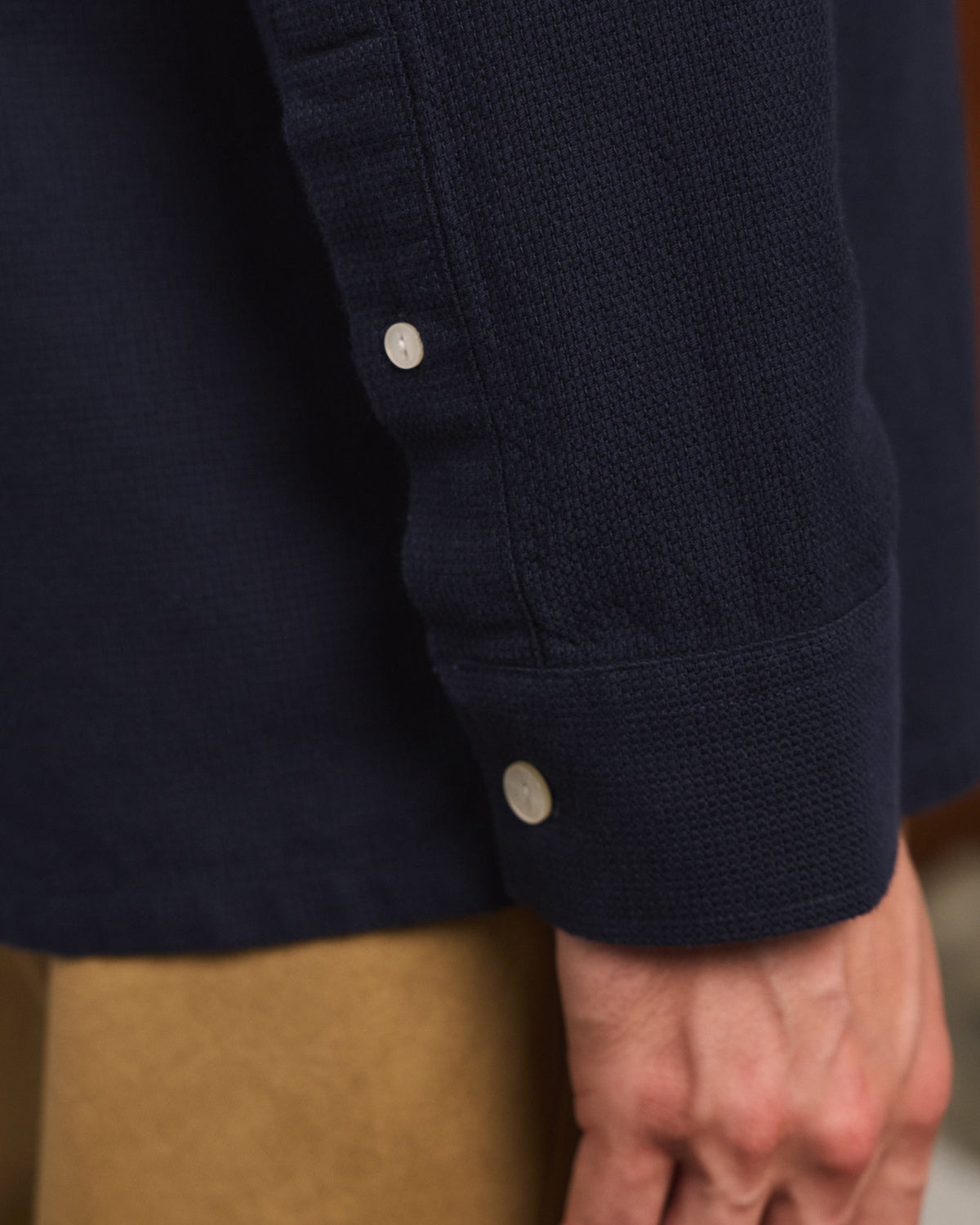 Surchemise en coton épais bleu marine