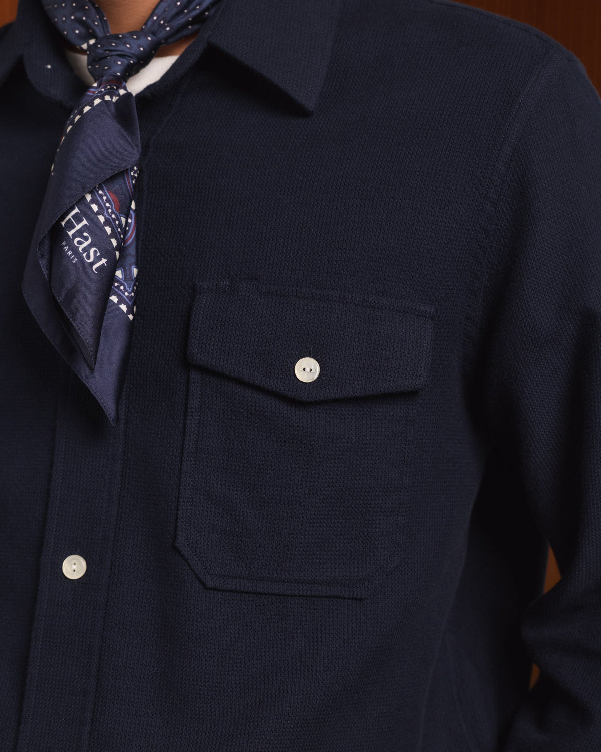 Surchemise en coton épais bleu marine
