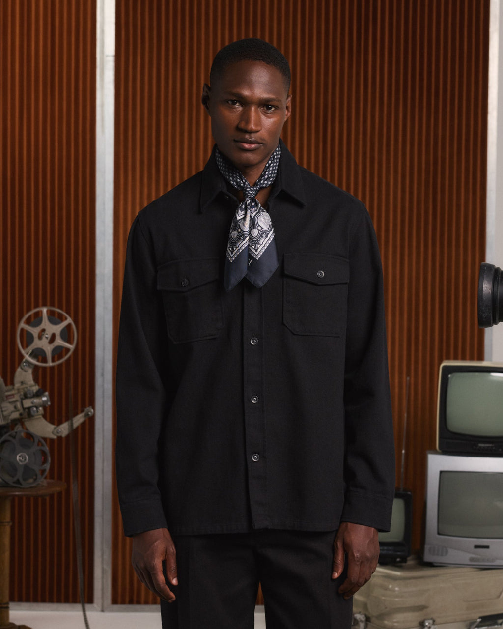 Surchemise en coton noir