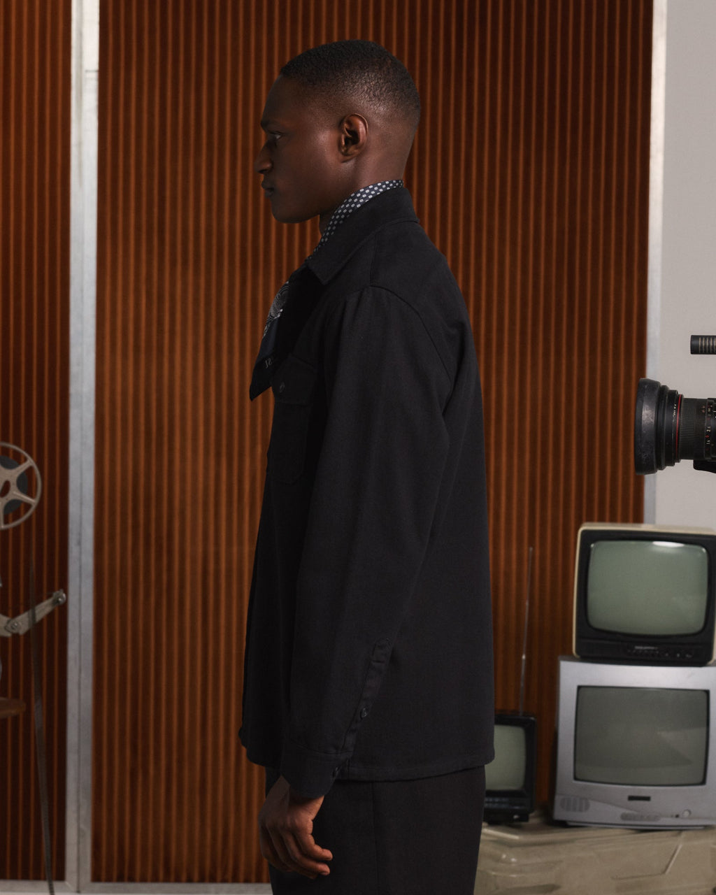 Surchemise en coton noir