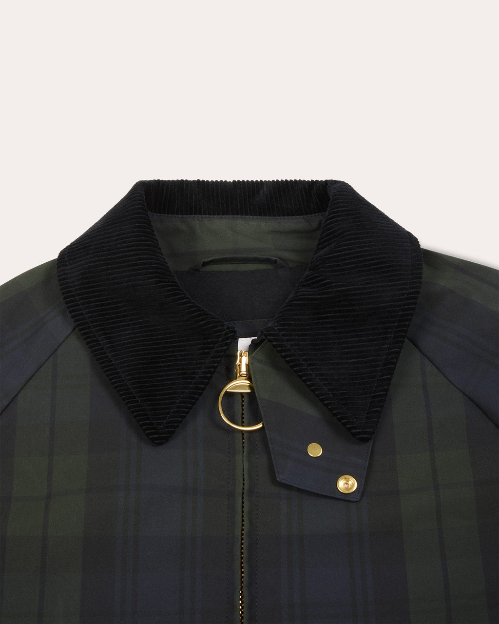 Blouson en coton ciré à motif tartan Black Watch