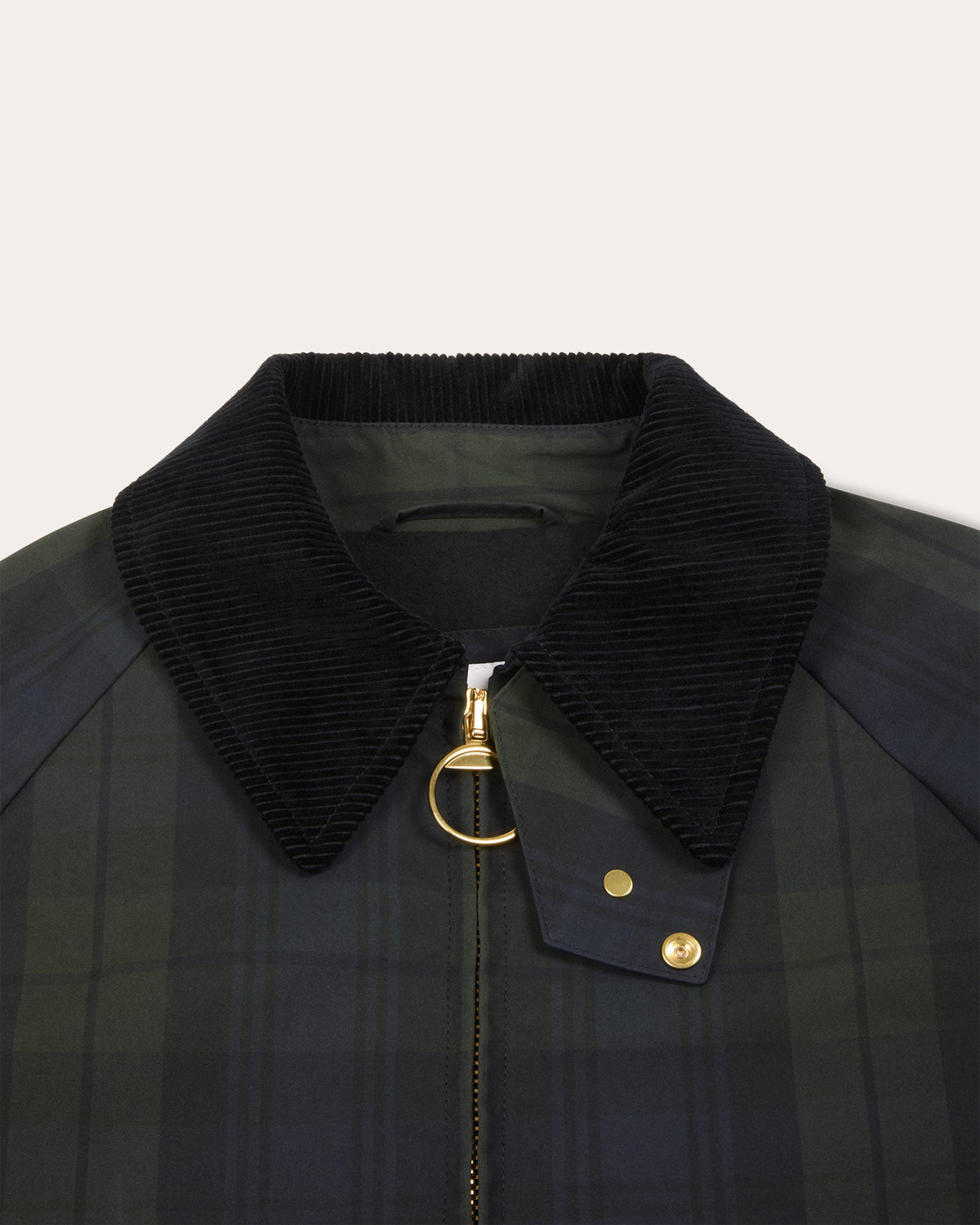 Blouson en coton ciré à motif tartan Black Watch