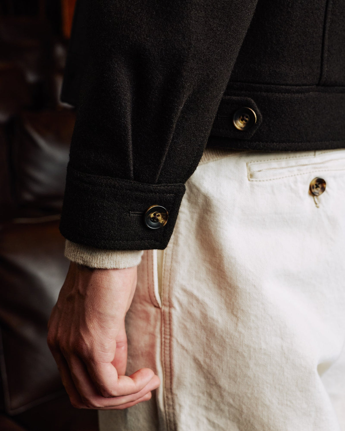 Blouson en laine marron