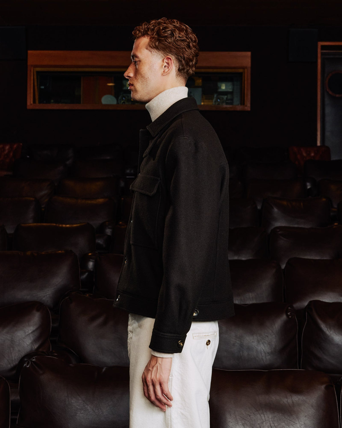 Blouson en laine marron