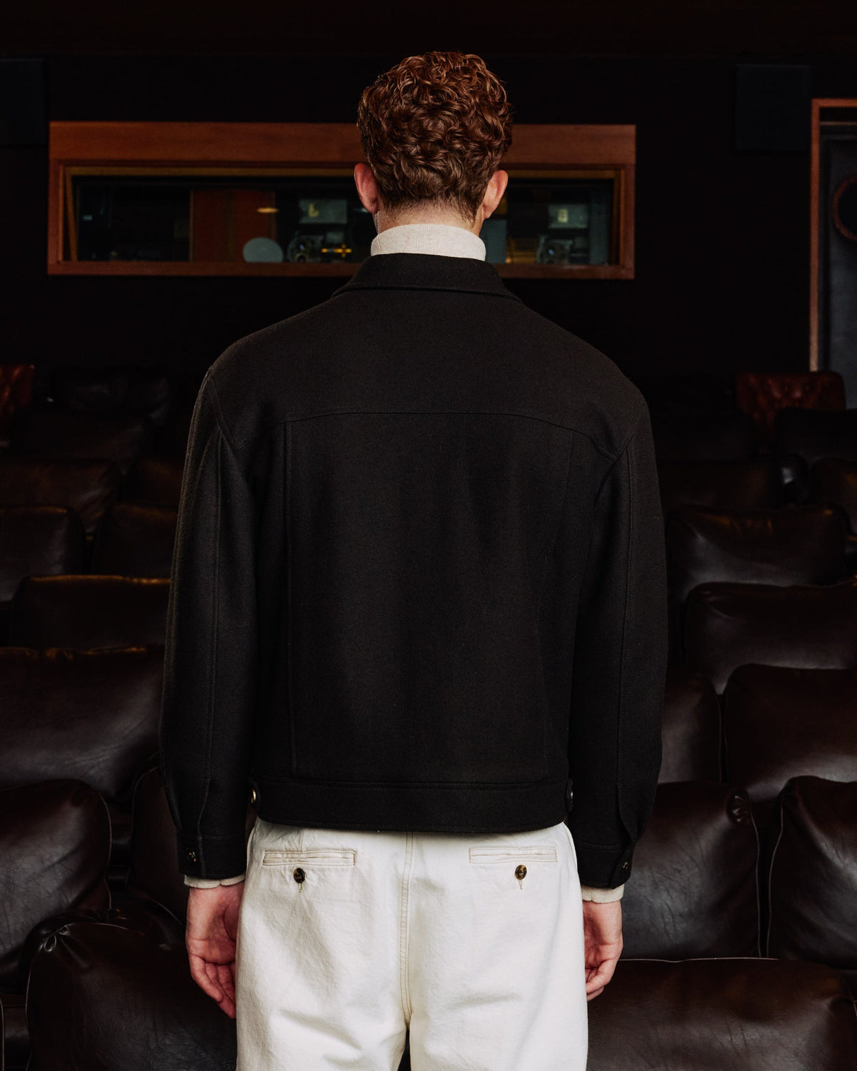 Blouson en laine marron