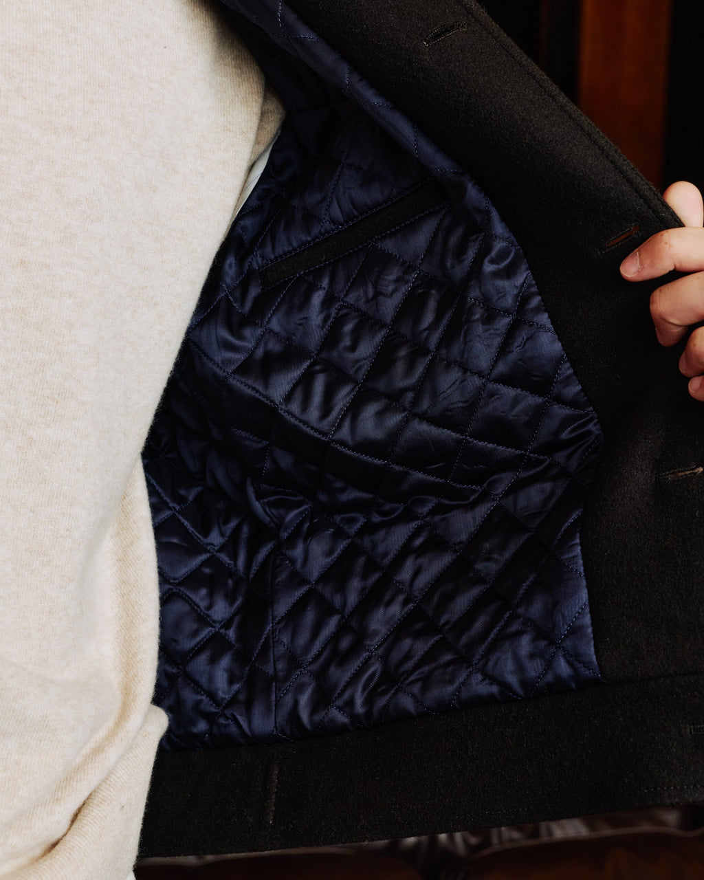 Blouson en laine marron
