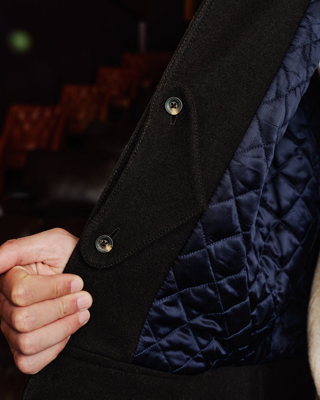 Blouson en laine marron