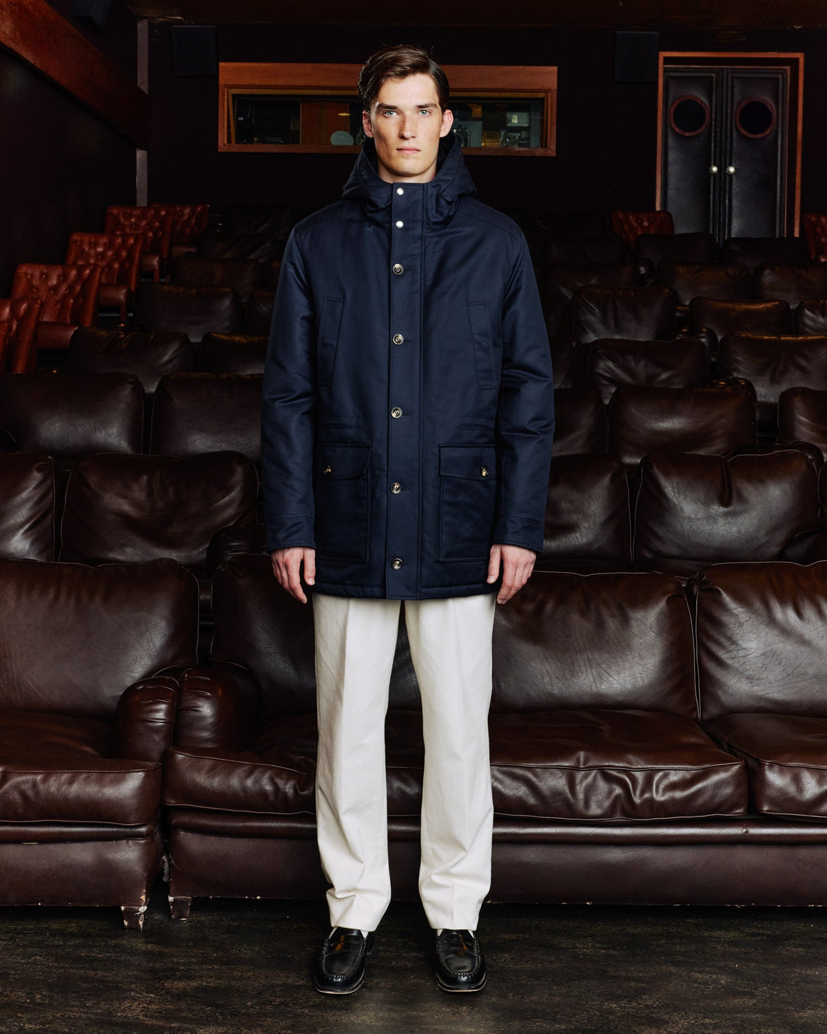 Parka en coton marine 100% naturelle