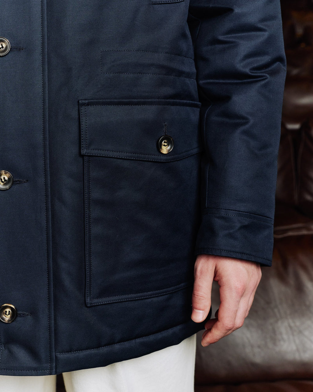 Parka en coton marine 100% naturelle